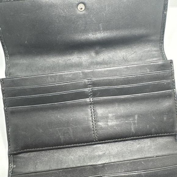 COACH Signature Canvas Jacquard Patent Wallet - Picture 8 of 11